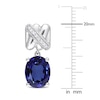 Thumbnail Image 1 of Y-Knot Lab-Created Blue Sapphire Earrings 1/15 ct tw Diamonds 14K White Gold