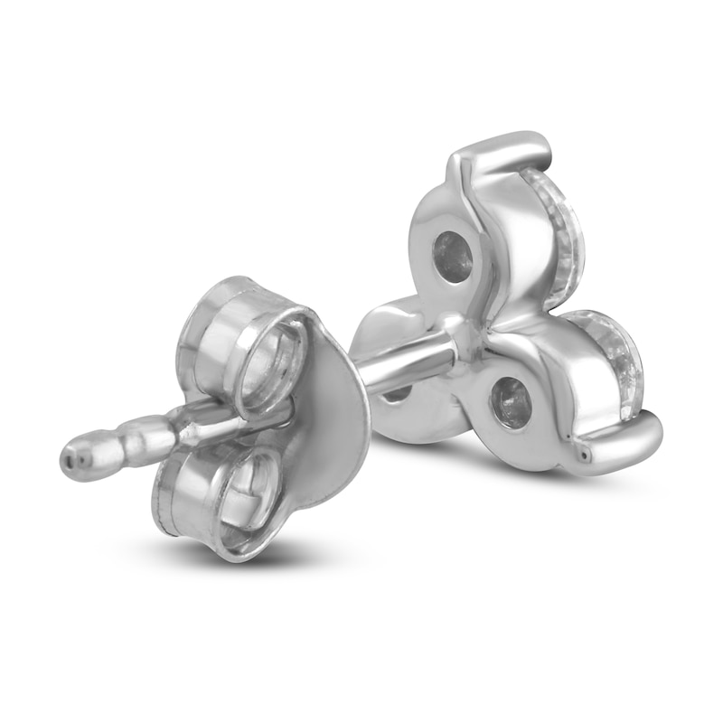 Main Image 3 of Diamond 3-Stone Earrings 1/2 ct tw Round 14K White Gold