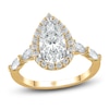 Thumbnail Image 1 of Lab-Grown Diamond Engagement Ring 2-1/4 ct tw Pear/Round 14K Yellow Gold