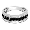 Thumbnail Image 3 of Men's Natural Black Sapphire Wedding Band 14K White Gold 7.0mm