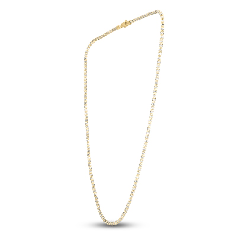 Main Image 3 of Semi-Solid Diamond-Cut Fancy Link Necklace 14K Yellow Gold 20" 2.74mm