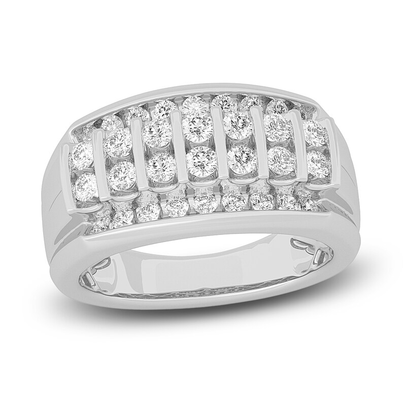 Main Image 1 of Men's Diamond Ring 1-1/2 ct tw Round 14K White Gold
