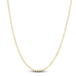 Solid Beaded Chain Necklace 14K Yellow Gold 16" 2.0mm