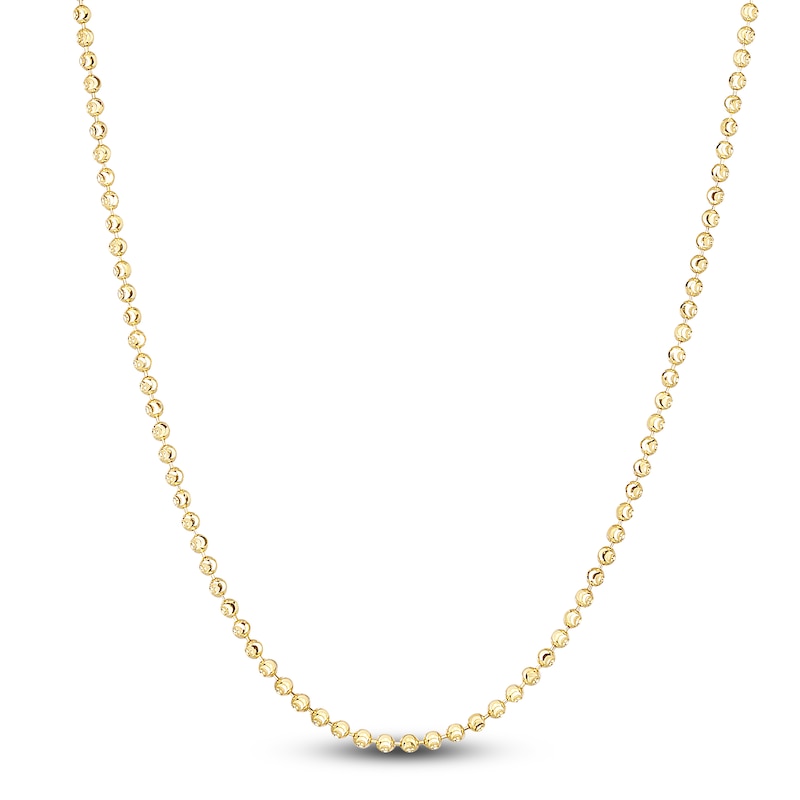 Main Image 1 of Solid Beaded Chain Necklace 14K Yellow Gold 16" 2.0mm