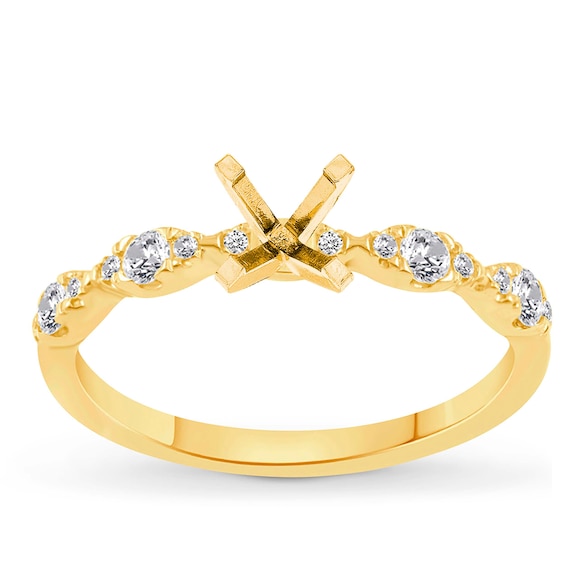Jared The Galleria Of Jewelry Diamond Engagement Ring Setting 1/4 ct tw Round 14K Yellow Gold