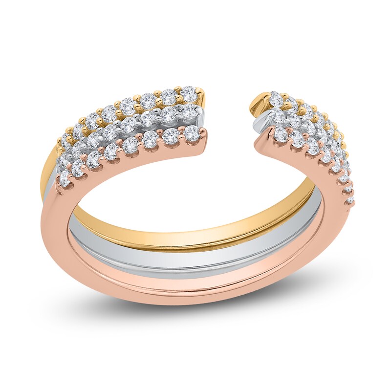 Main Image 1 of Diamond Stackable Ring 1/3 ct tw Round 14K Tri-Tone Gold