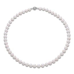 Akoya Cultured Pearl Strand Necklace 14K White Gold 18"