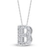 Thumbnail Image 2 of Diamond Letter B Necklace 1/20 ct tw Round 14K White Gold 18"