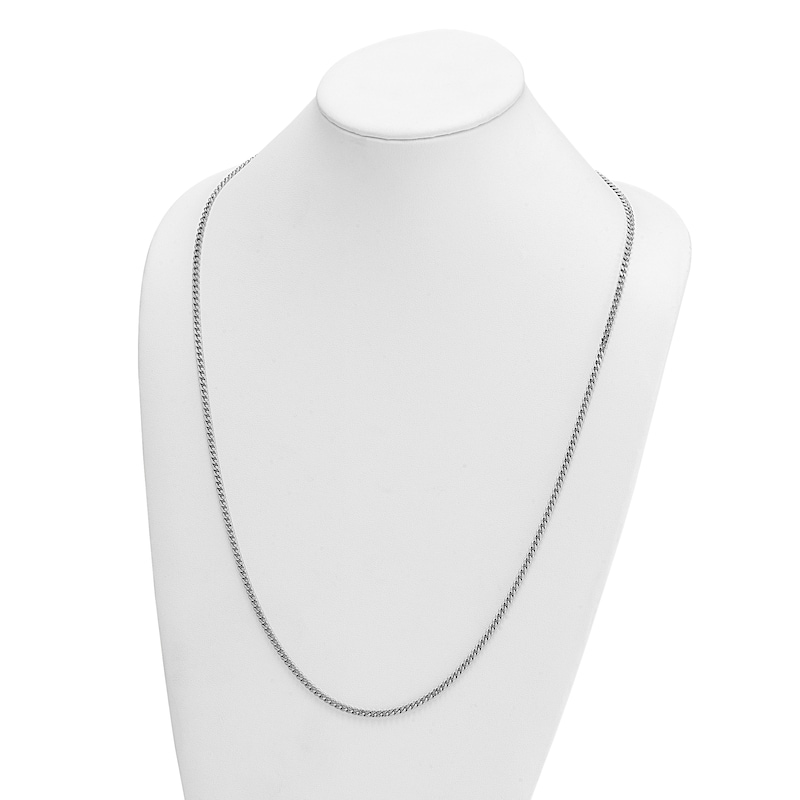 Main Image 2 of High-Polish Curb Chain Necklace Platinum 24" 3.5mm
