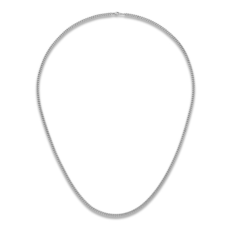 Main Image 3 of High-Polish Curb Chain Necklace Platinum 24" 3.5mm