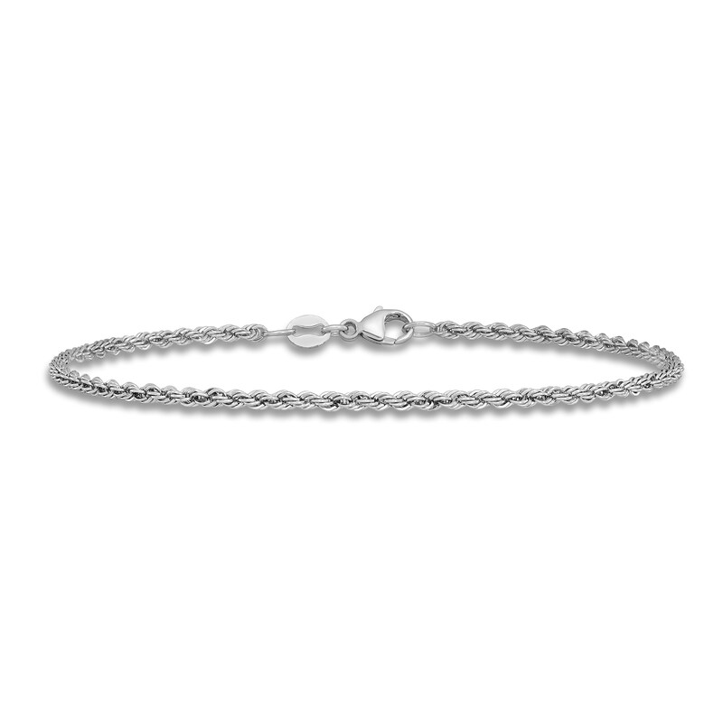 Main Image 1 of Solid Rope Chain Bracelet Platinum 8" 2.2mm