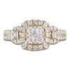 Thumbnail Image 3 of Round & Baguette-Cut Diamond Engagement Ring 1-1/8 ct tw 14K Yellow Gold