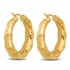 Thumbnail Image 3 of High-Polish Bamboo Hoop Earrings 14K Yellow Gold