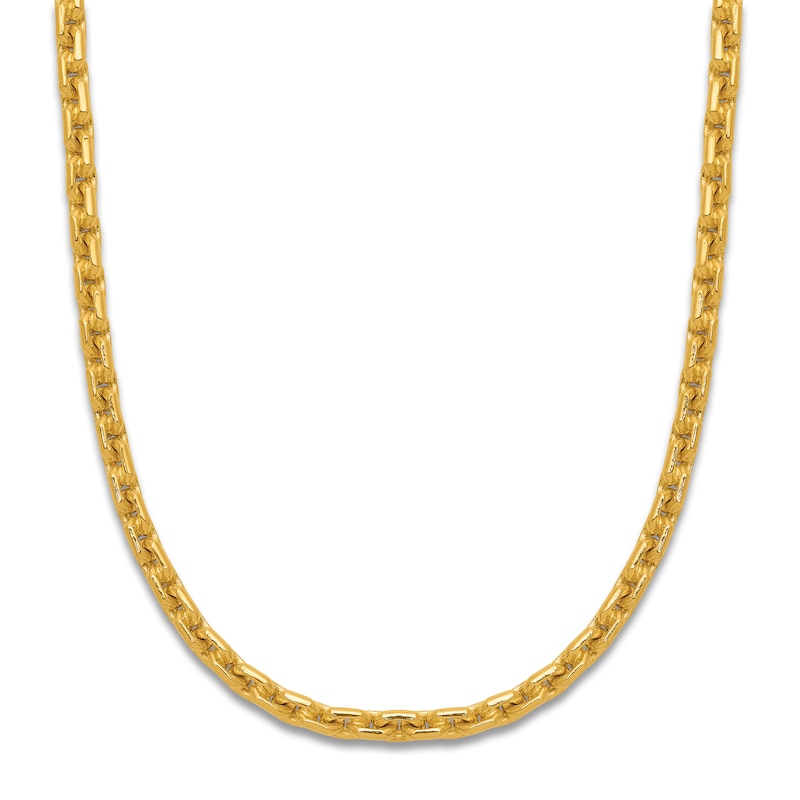 Main Image 1 of High-Polish Square Oval Chain Necklace 24K Yellow Gold 18" 2.5mm