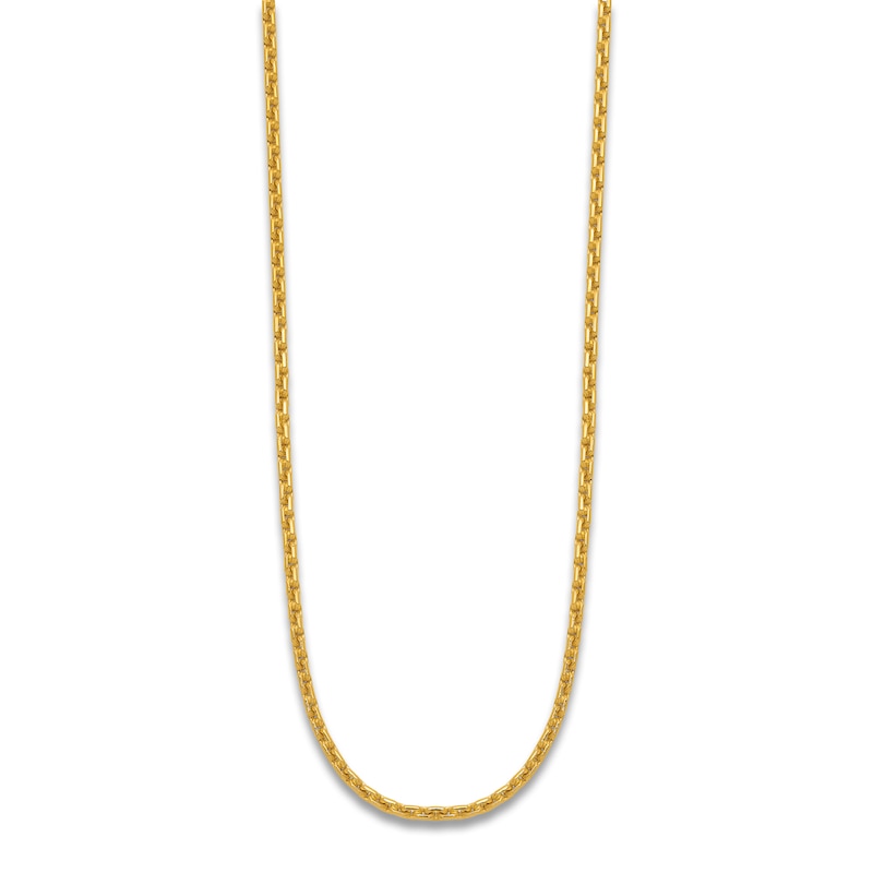Main Image 2 of High-Polish Square Oval Chain Necklace 24K Yellow Gold 18" 2.5mm