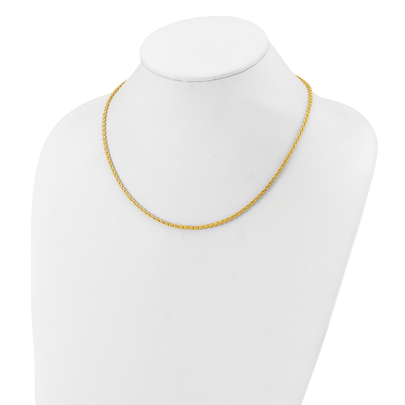 Main Image 3 of High-Polish Square Oval Chain Necklace 24K Yellow Gold 18" 2.5mm