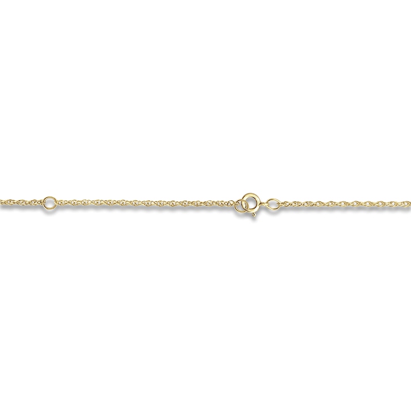 Main Image 3 of High-Polish Initial Bracelet Diamond Accents 14K Yellow Gold 7.25"