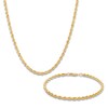 Thumbnail Image 1 of Solid Glitter Rope Necklace & Bracelet Set 14K Yellow Gold