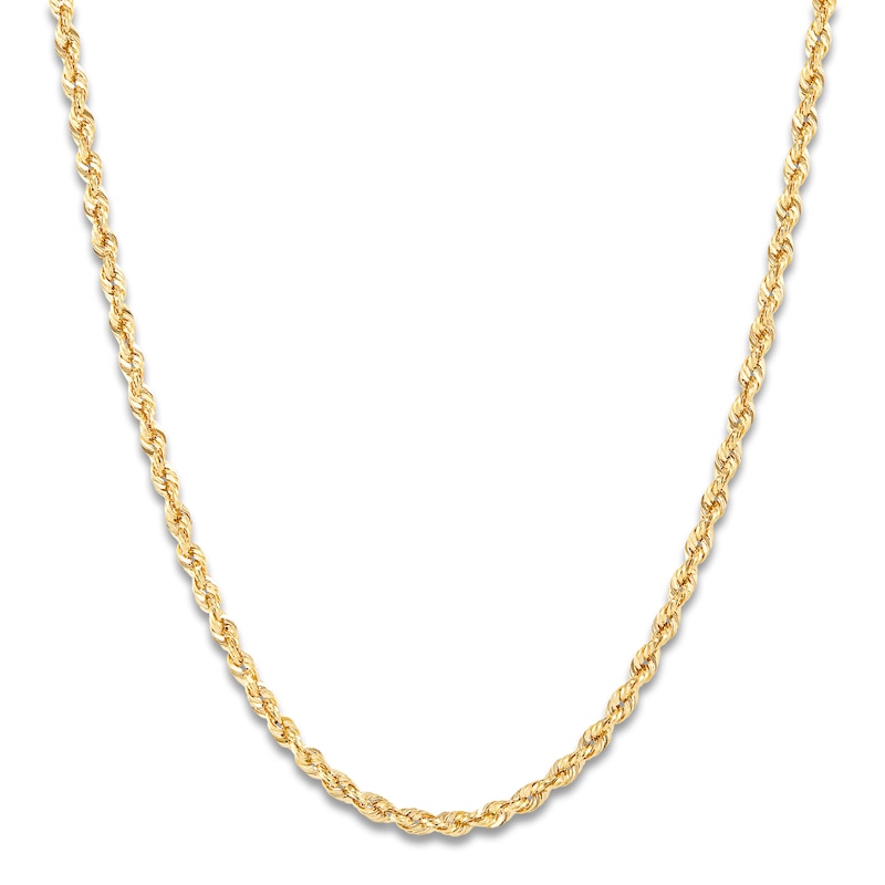 Solid Glitter Rope Necklace & Bracelet Set 14K Yellow Gold