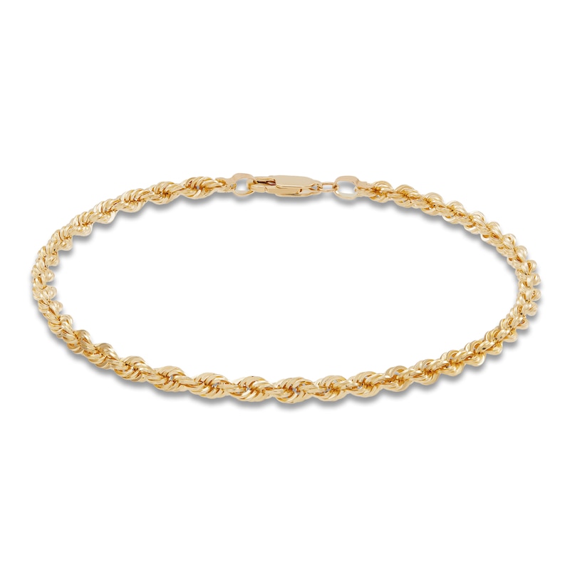 Solid Glitter Rope Necklace & Bracelet Set 14K Yellow Gold