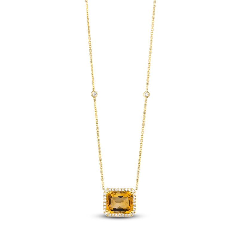 Le Vian Natural Citrine & Diamond Necklace 1/3 ct tw 14K Honey Gold