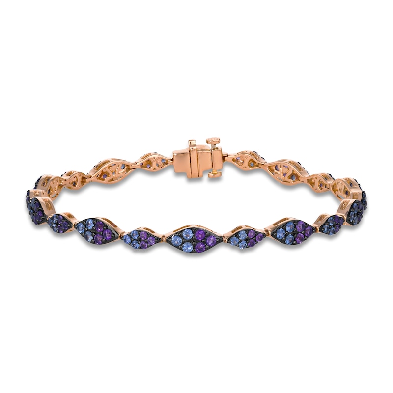 Main Image 1 of Le Vian Natural Sapphire & Amethyst Bracelet 14K Strawberry Gold