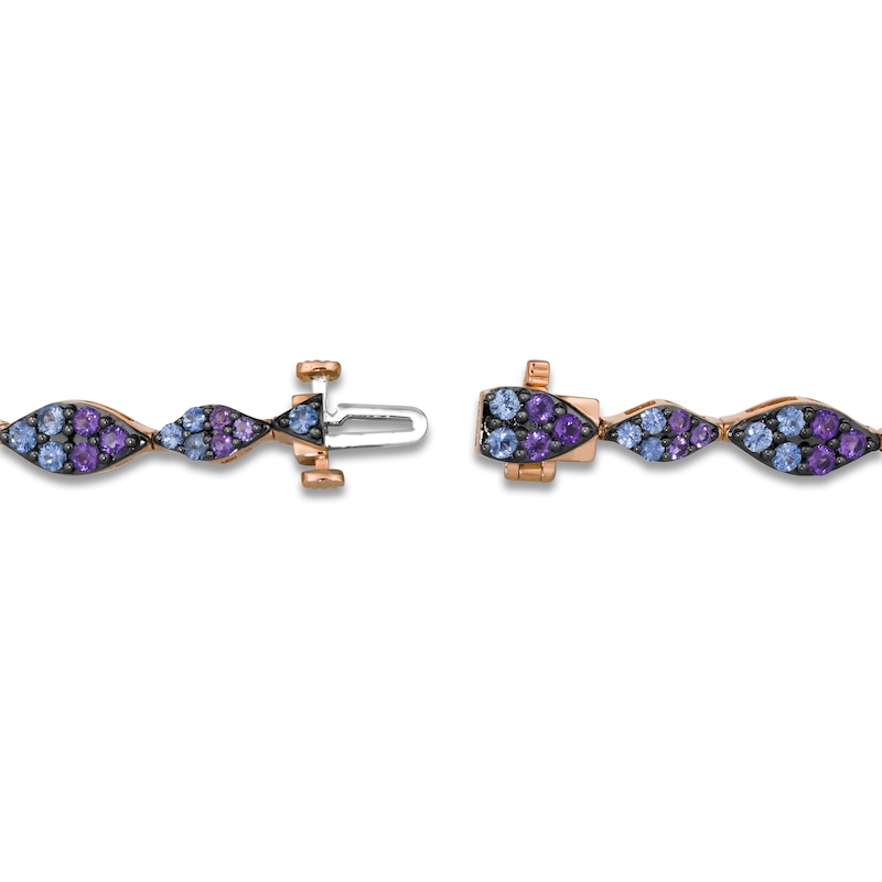 Main Image 3 of Le Vian Natural Sapphire & Amethyst Bracelet 14K Strawberry Gold