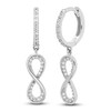 Thumbnail Image 2 of Diamond Infinity Dangle Earrings 1/8 ct tw 10K White Gold