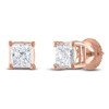 Thumbnail Image 2 of Certified Princess-Cut Diamond Solitaire Stud Earrings 1/2 ct tw 14K Rose Gold (I/I1)