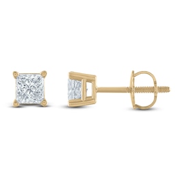 Princess-Cut Diamond Solitaire Stud Earrings 1/2 ct tw 14K Yellow Gold (I/I2)