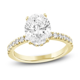 Oval & Round Lab-Grown Diamond Engagement Ring 2-1/2 ct tw 14K Yellow Gold