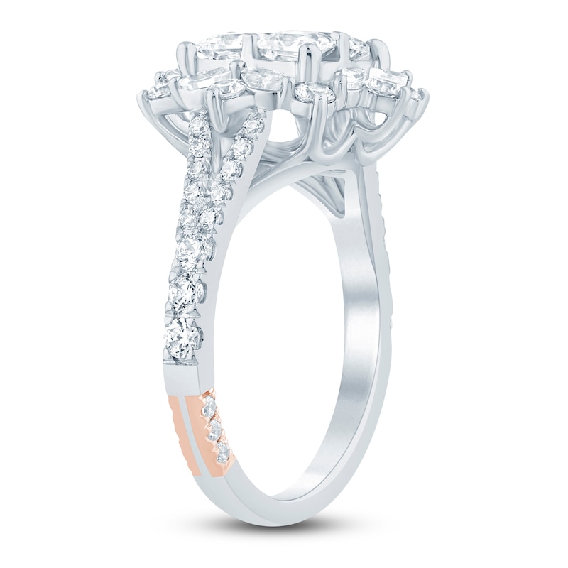 Main Image 2 of Pnina Tornai Princess-Cut Quad Diamond Halo Engagement Ring 2-1/3 ct tw 14K White Gold