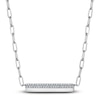 Thumbnail Image 1 of Diamond Horizontal Bar Paperclip Necklace 1/5 ct tw Sterling Silver 16"