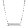 Thumbnail Image 2 of Diamond Horizontal Bar Paperclip Necklace 1/5 ct tw Sterling Silver 16"