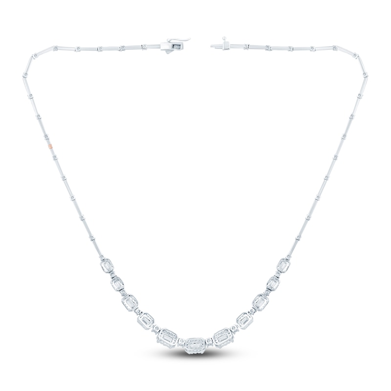 Main Image 2 of Pnina Tornai Round & Emerald-Cut Lab-Grown Diamond Riviera Necklace 11-3/4 ct tw 14K White Gold 17.75"