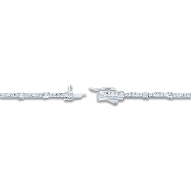 Main Image 3 of Pnina Tornai Round & Emerald-Cut Lab-Grown Diamond Riviera Necklace 11-3/4 ct tw 14K White Gold 17.75"