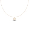 Thumbnail Image 1 of Brilliant Moments Diamond Quilted Heart Necklace 3/8 ct tw 14K Yellow Gold 18"