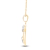 Thumbnail Image 2 of Marquise & Round-Cut Diamond Oval Necklace 1/8 ct tw 14K Yellow Gold 18"