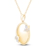 Thumbnail Image 3 of Marquise & Round-Cut Diamond Oval Necklace 1/8 ct tw 14K Yellow Gold 18"