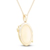 Thumbnail Image 4 of Marquise & Round-Cut Diamond Oval Necklace 1/8 ct tw 14K Yellow Gold 18"