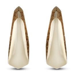Trapezoid Huggie Hoop Earrings 10K Yellow Gold