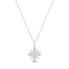 Thumbnail Image 1 of Baguette & Round-Cut Lab-Grown Diamond Snowflake Necklace 1 ct tw 14K White Gold 18"