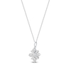 Thumbnail Image 2 of Baguette & Round-Cut Lab-Grown Diamond Snowflake Necklace 1 ct tw 14K White Gold 18"