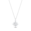 Thumbnail Image 3 of Baguette & Round-Cut Lab-Grown Diamond Snowflake Necklace 1 ct tw 14K White Gold 18"