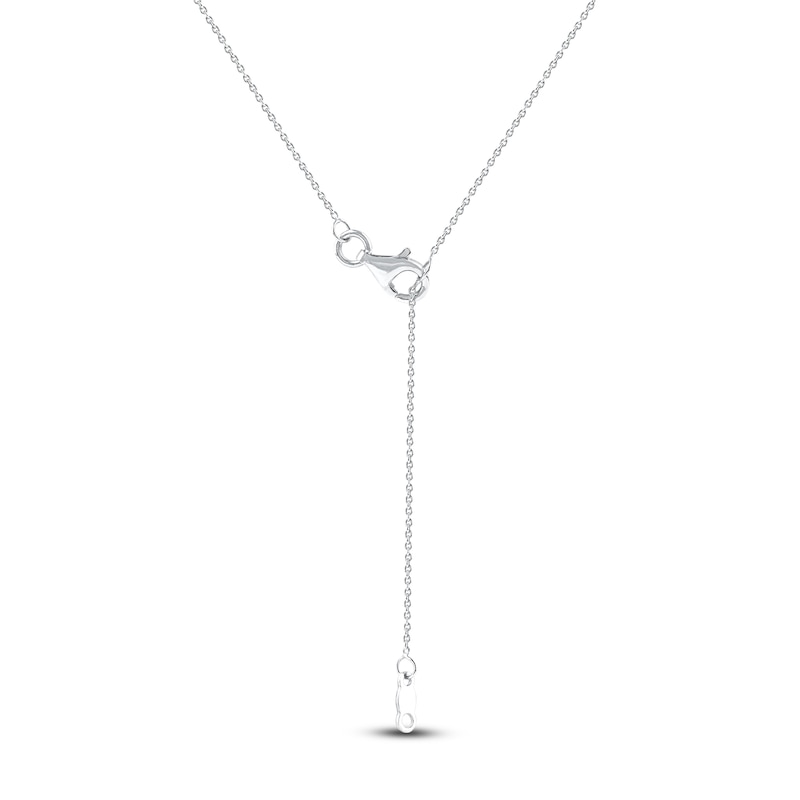 Main Image 5 of Baguette & Round-Cut Lab-Grown Diamond Snowflake Necklace 1 ct tw 14K White Gold 18"