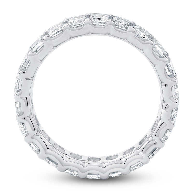 Main Image 2 of Certified Emerald-Cut Diamond Eternity Band 3-5/8 - 4-5/8 ct tw Platinum