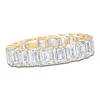 Thumbnail Image 1 of Certified Emerald-Cut Diamond Eternity Band 5-3/4 - 6-7/8 ct tw 14K Yellow Gold