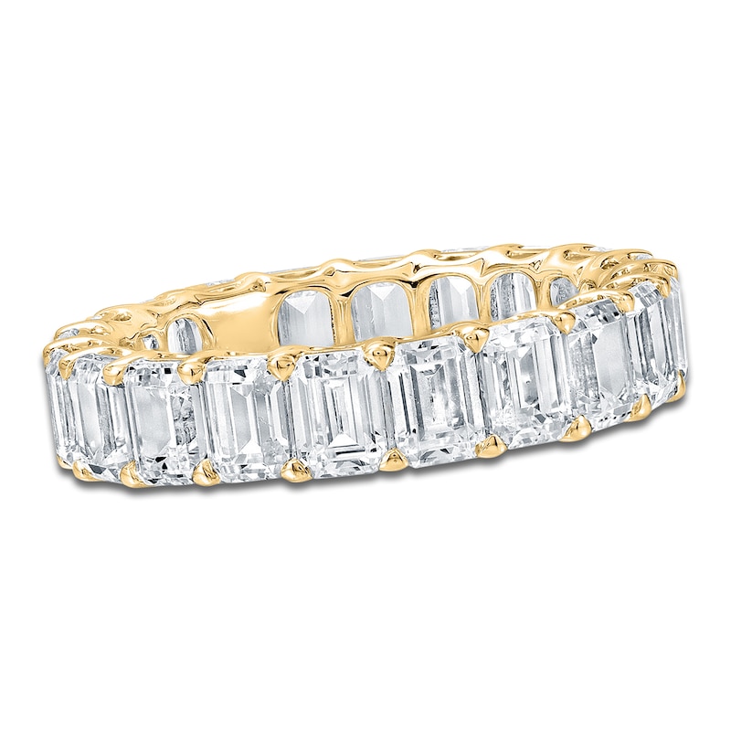 Main Image 1 of Certified Emerald-Cut Diamond Eternity Band 5-3/4 - 6-7/8 ct tw 14K Yellow Gold