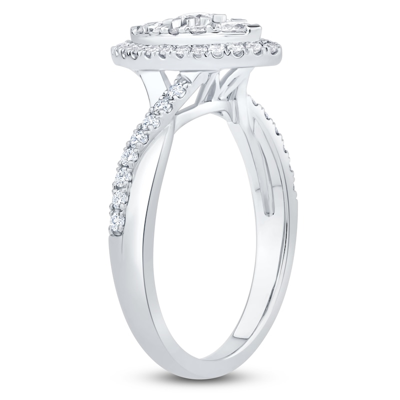 Main Image 2 of Brilliant Moments Multi-Diamond Marquise Halo Engagement Ring 3/4 ct tw 14K White Gold