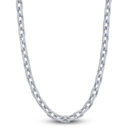Shy Creation Diamond Chain Link Necklace 16-1/6 ct tw 14K White Gold 16" SC55014088Z16